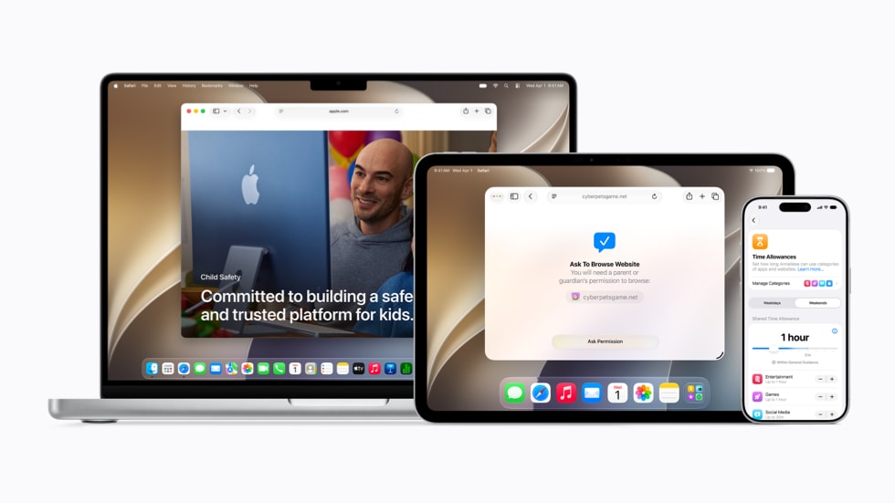 Apple child safety features on iOS 27 parental control screen