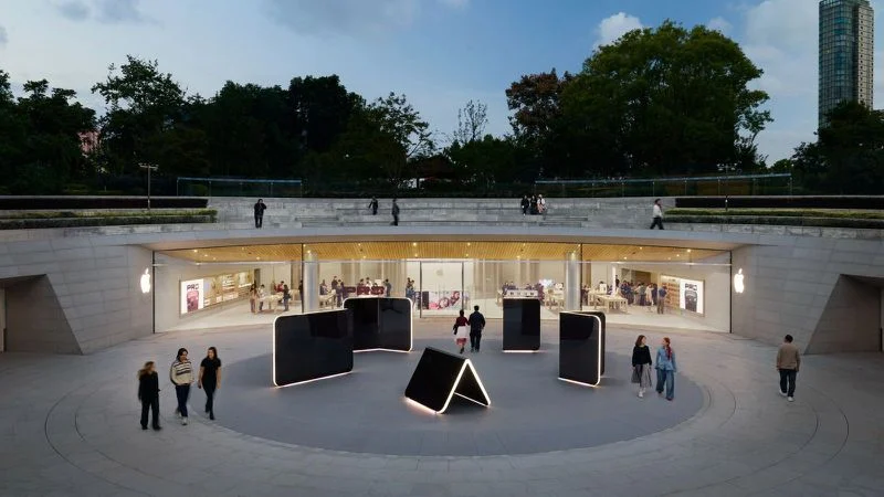 Giant iPhone Duo Sculptures Unveiled at Global Apple Stores
