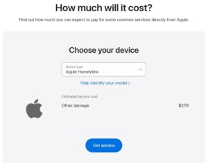 Apple HomeView Out-of-Warranty Repair Costs $279, Nearly Matching Retail Price