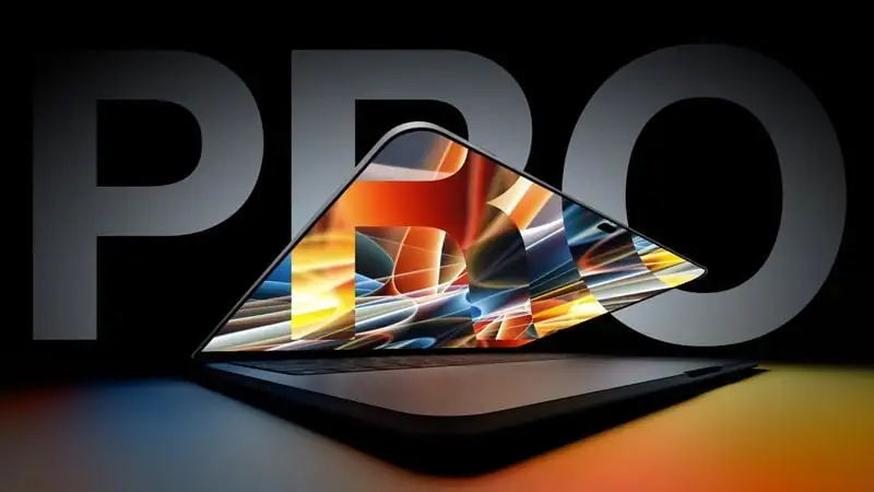 Apple OLED touchscreen MacBook Pro concept design displaying vibrant colors