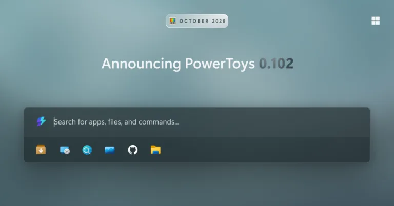 Microsoft PowerToys 0.102 utility suite interface showing Mouse Button Lock and Command Palette improvements