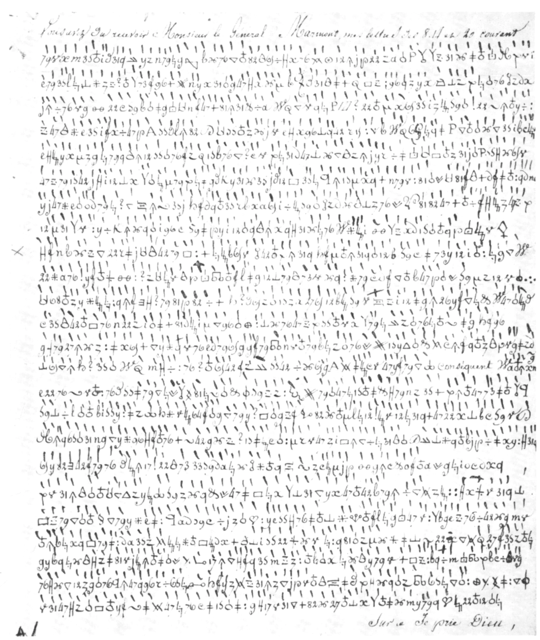 Artificial intelligence system decrypting an 1809 Napoleon military letter