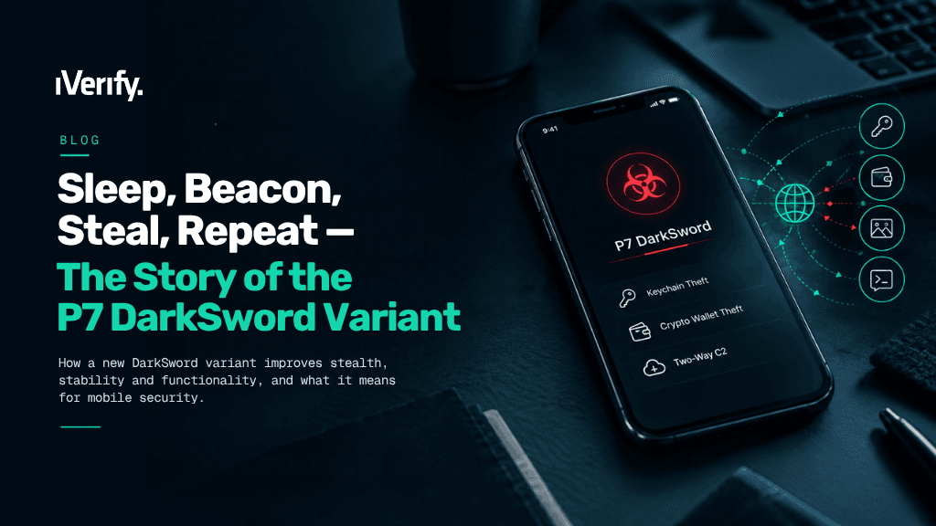 P7 DarkSword iOS spyware infecting an Apple iPhone device
