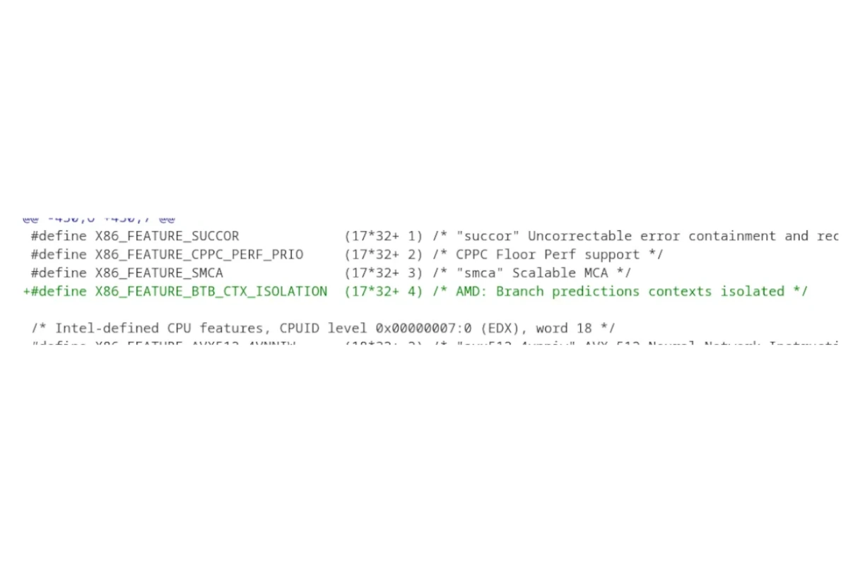 AMD Zen 6 processor logo highlighting Linux 7.4 BTB context isolation update
