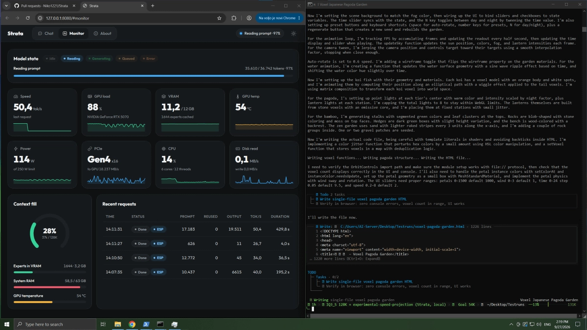 Strata open-source AI engine running Qwen on consumer GPUs