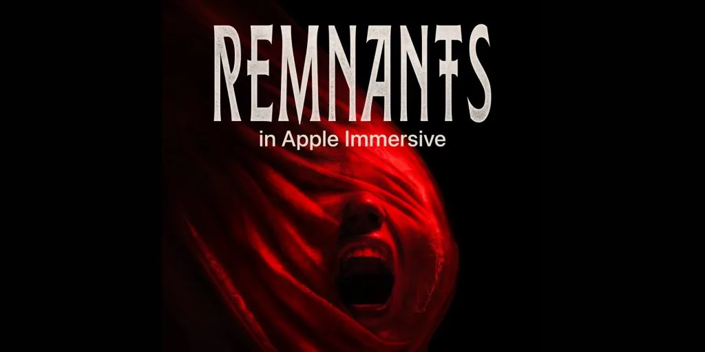 A person wearing an Apple Vision Pro headset reacting to the new immersive horror film Remnants inside Woldmere Castle.
