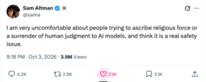 Sam Altman AI Religion Warnings Amid OpenAI Safety Turmoil