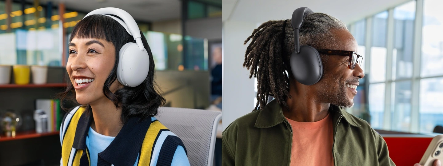 Elegant Logitech Zone Vibe Pro wireless headphones featuring adaptive ANC