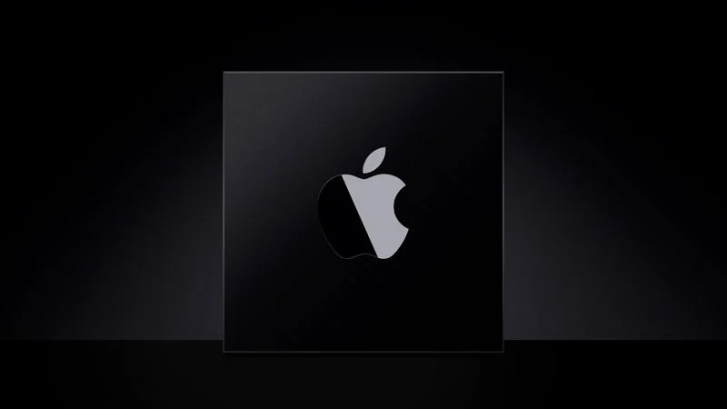 Apple 1.4nm chips processor concept on motherboard next to iPhone