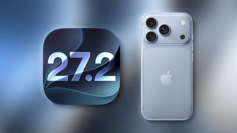 Apple devices displaying the iOS 27.2 Beta 3 software update screen
