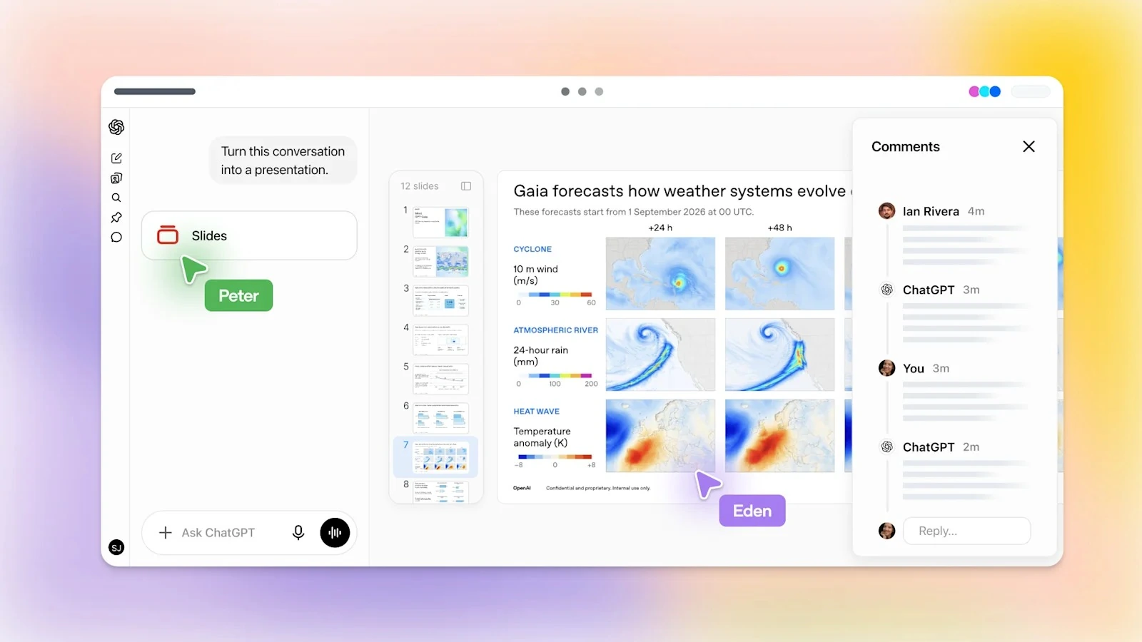 ChatGPT Slides features interface for generating AI presentations